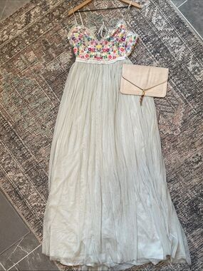needle and thread angelica lace dress Needle & Thread Angelica Tiered Embroidered Tulle Midi Dress, $294 | NET-A-PORTER.COM